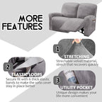 ULTICOR Reclining Love Seat Slipcover, 6-Piece Velvet Stretch Loveseat - Image 4