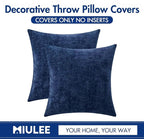 MIULEE Pack of 2 Couch Throw Pillow Covers 18x18 Inch Spring Soft Navy Chenille - Image 6