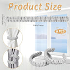 Ptwola 6 Pack Braided Curtain Tiebacks Boho Elegant Rustic Curtain Holdbacks - Image 2