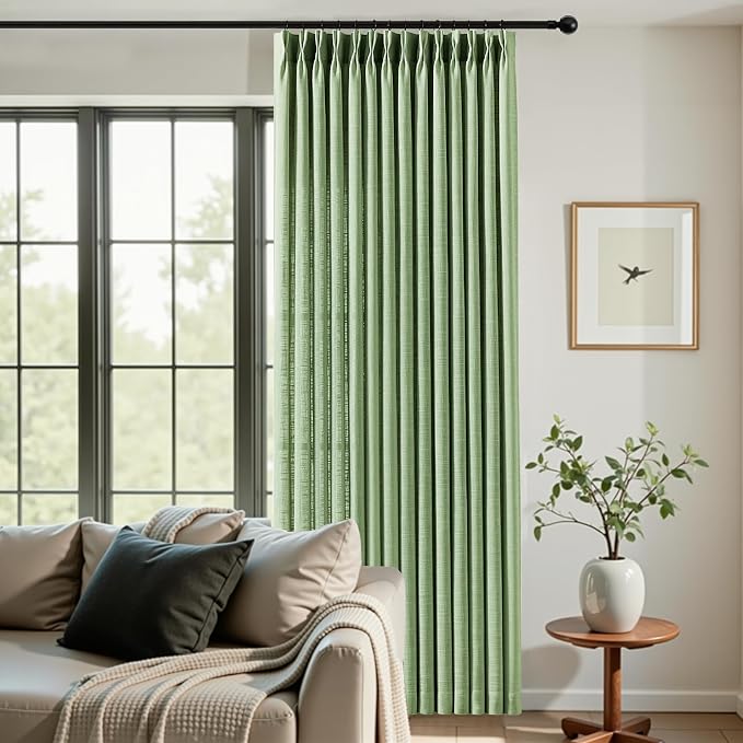 Sage Green Pinch Pleated 84 Inch Curtains - Image 7