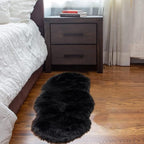 Latepis Black Faux Sheepskin 2x4 Shag Rug - Image 3