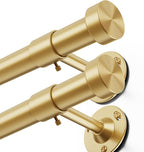 YaFex 2 Pack Heavy Duty Curtain Rods 32-150 Inch, 1 Inch Adjustable Gold by YaFex