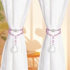 SUQ I OME 1 Pair of Luxury Crystal Beaded Magnetic Curtain Tieback and Holdback - Image 4