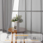 Gwine Charcoal Grey Sheer Curtains 84 Inches Long 2 Panels Set - Image 7