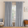 MIULEE Greyish White Velvet Curtains 84 inches 2 Panels by MIULEE