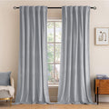 MIULEE Greyish White Velvet Curtains 90 inches 2 Panels by MIULEE