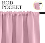 NICETOWN Kitchen Curtains, Rouge Pink, Short Blackout Curtains & Drapes - Image 2