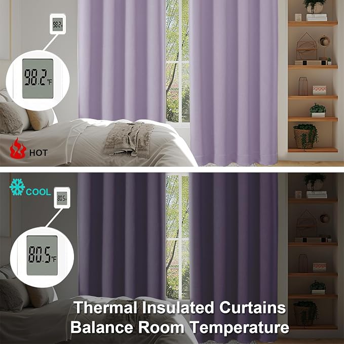 Simplebrand Ava Lilac Blackout Curtains - Image 6