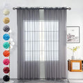 youleyar Solid Sheer Rod Pocket Curtain Voile Draperies 2 Panels White Beige by Youleyar