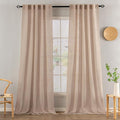 MIULEE Natural Beige Linen Curtains 108 Inches Long 2 Panels by MIULEE
