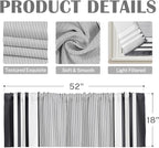 Emvency 2 Pack Valances Window Treatments, Striped Minimalist Modern Geometric - Image 3