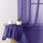 Aiyufeng Purple Sheer Curtains 96 Inches Long 2 Panels Set, Light Filtering - Image 6