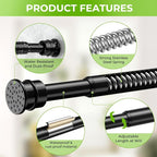 Spring Tension Rods 28-41 Inches No Drill Tension Curtain Rods Black Spring - Image 5