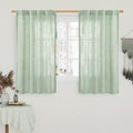 LAMIT Linen Curtains 48 Inch Length 2 Panels, Light Filtering Panels Back Tab by LAMIT