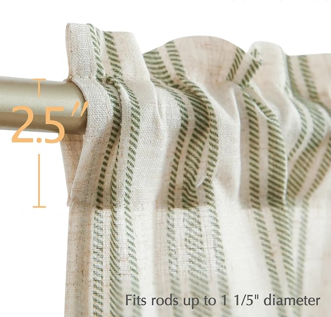 jinchan Striped Valance Farmhouse Window Treatment Linen- Polyester Textured - Image 7