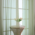 OWENIE Sage Green Sheer Curtains 72 Inches Long 2 Panels Set, Transparent Voile - Image 2