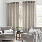MIULEE Burlywood Birch Linen Curtains 45 Inch Length 2 Panels - Image 2