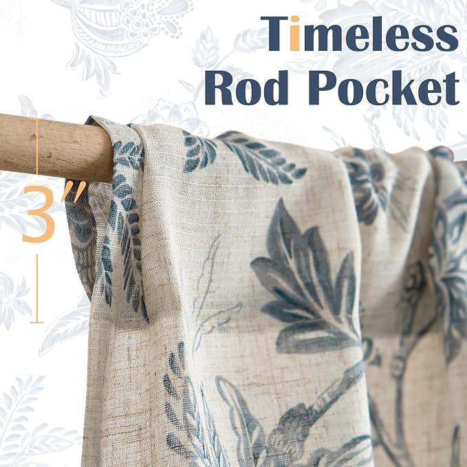 jinchan Floral Valance Curtain Linen Kitchen Valance - Image 5