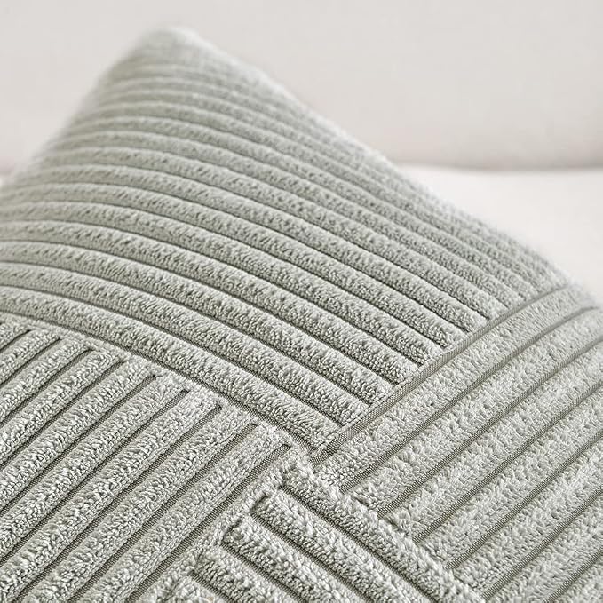 Fancy Homi 2 Packs Grey Decorative Throw Pillow Covers 20x20 Inch - Image 3
