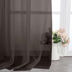 Lecloud Chocolate Sheer Curtains 78 Inches Long 2 Panels, Light Filtering Voile - Image 6