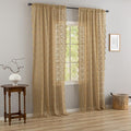 YJ YANJUN Vintage Lace Curtains 96 Inches Long-Victorian Floral Pattern Tan by YJYANJUN