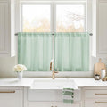 HOMEIDEAS Non-See-Through Sage Green Privacy Sheer Curtains, 30 X 24 Inches by HOMEIDEAS