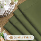 HOMEIDEAS Non-See-Through Olive Green Privacy Sheer Curtains, 52 X 63 Inches - Image 4