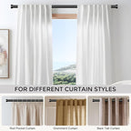 VOIIY Curtain Rods for Windows 66 to 120 Inch, Modern Adjustable Heavy Duty - Image 6