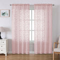 Lecloud Leia Blush Pink Sheer Curtains 72 Inches Long 2 Panels, Jacquard Leaf by Lecloud