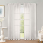 OWENIE Ivory Sheer Curtains 78 Inches Long 2 Panels Set, Ivory Sheer Curtain by OWENIE