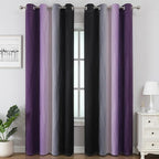 Estelar Textiler Black and Purple Ombre Blackout Curtains - Image 2