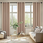 MIULEE Beige Blackout Curtains for Bedroom Living Room 84 Inches Long 2 Panels - Image 6