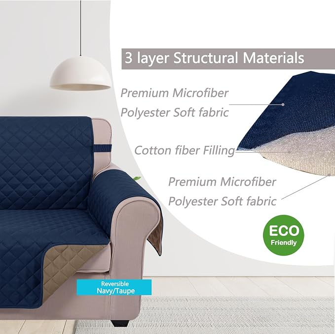 U-NICE HOME Loveseat Sofa Cover Reversible Couch Covers - Image 4