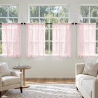 MIULEE Blush Pink Sheer Curtains 63 Inches Long, 4 Panels Set, Light Filtering - Image 4