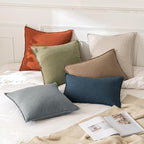 MIULEE Decorative Linen Euro Sham Pillow Covers 22x22 Inch Natural Beige Boho - Image 5