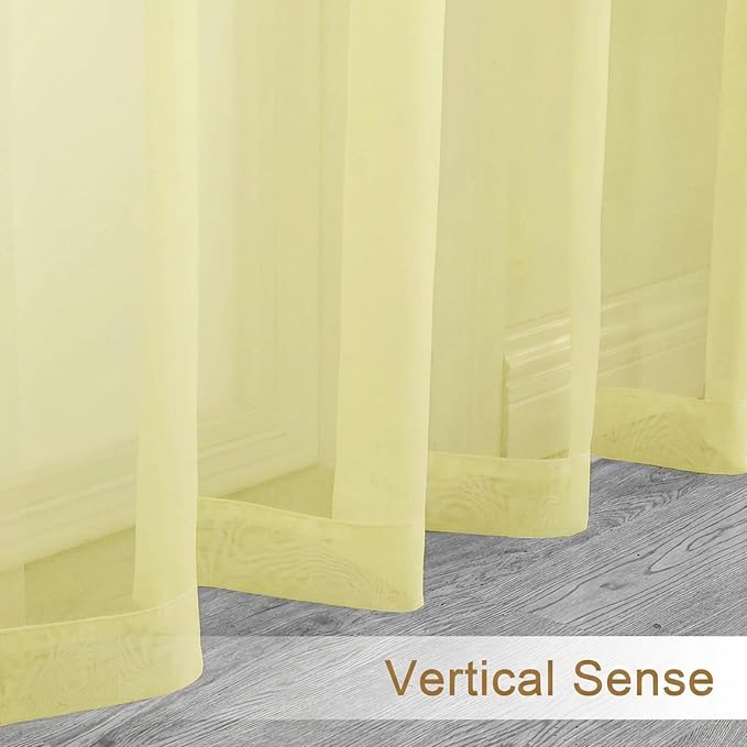 Chyhomenyc Sheer Curtains 84 Inches Long 2 Panels Set - Image 6
