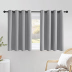 NICETOWN Silver Grey Cafe Curtains 36 inches Long, Grommet Room Darkening by NICETOWN