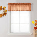 OVZME 2 Panels Orange Sheer Valance by OVZME
