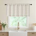 Natural Valances for Windows, Light Filtering Faux Linen Textured Small Short by WelvetBLK