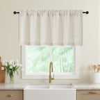 Natural Valances for Windows, Light Filtering Faux Linen Textured Small Short by WelvetBLK