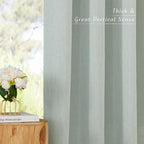 NICETOWN Flax Linen Sage Green 108 inch Curtains, Grommet Thick Linen Blend - Image 5