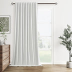 Guken White 100% Blackout Linen Curtains 60 Inch Wide by 90 Inch by Guken