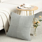 Fancy Homi 2 Packs Grey Decorative Throw Pillow Covers 22x22 Inch - Image 2