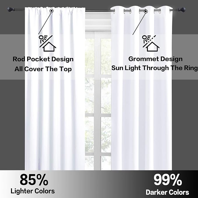 RYB HOME Short Curtains for Bedroom, Room Darkening Insulated Summer Heat Light - Image 5