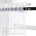 OVZME White Sheer Curtains 84 inches Long 2 Panels Set, Sheer White Curtains - Image 6