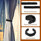 Ptwola 4 Pack Braided Curtain Tiebacks Boho Elegant Rustic Curtain Holdbacks - Image 3