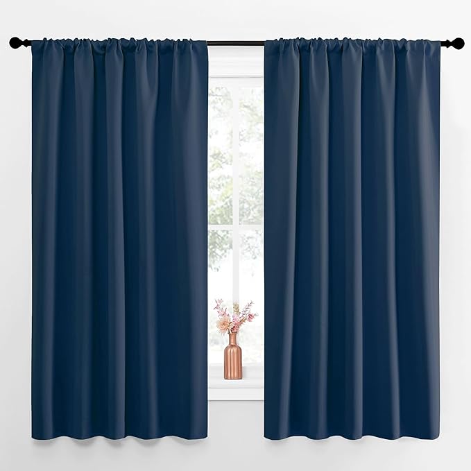 NICETOWN Blackout Curtains for Living Curtains, Moroccan Blue, 52 by 63 Inch by NICETOWN