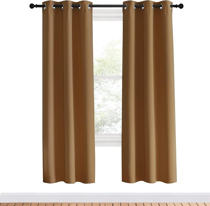 NICETOWN Bedroom Curtain Panels Blackout Draperies, 1 Pair, 34 by 70-inch - Image 2