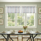 jinchan Striped Valance Farmhouse Window Treatment Linen Textured Drapes - Image 3