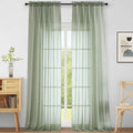 Extra Wide Sage Green Sheer Curtains 120 Inches Long, Extra Long Light by Home
